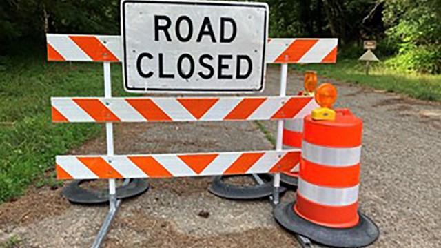 Road closed sign