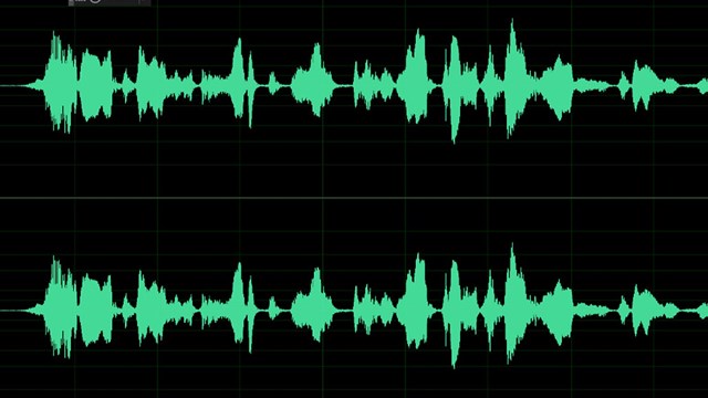 Two identical audio waveforms on a graph