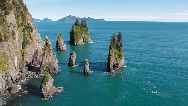 Sea stacks on the coast