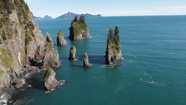 Sea stacks on the coast