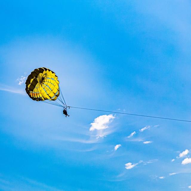 Parasailer in the sky. 