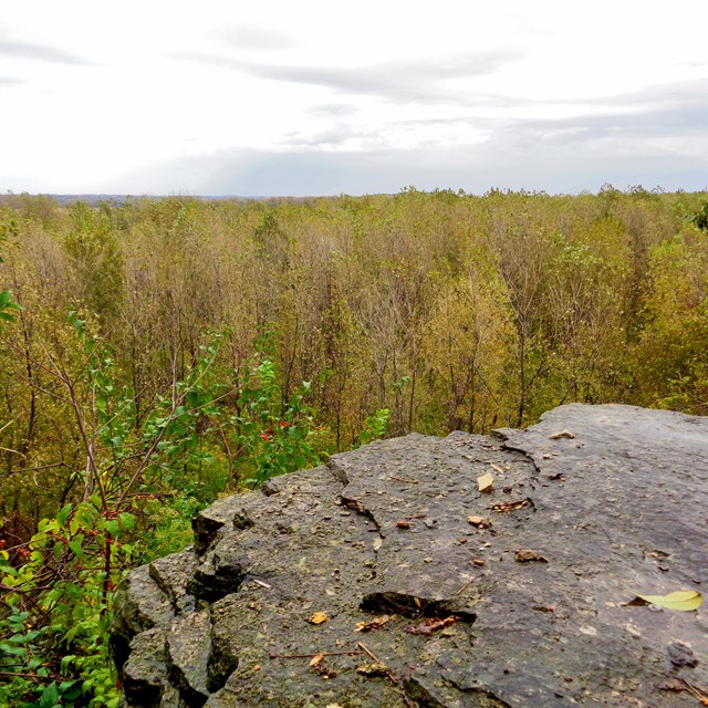 rocky hill overlooking valley