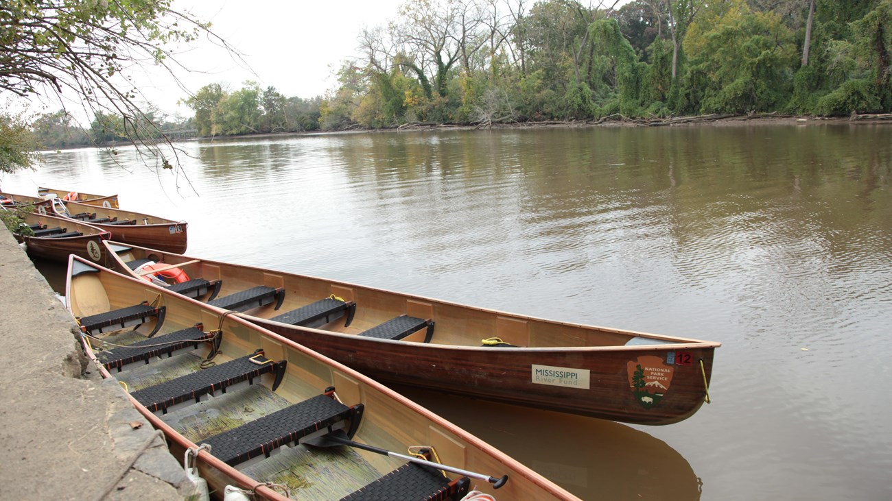 Two canoes in a river