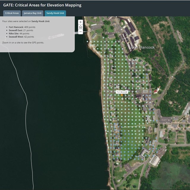 Priority elevation collection areas identified for high level GPS collection at GATE