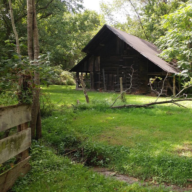 old chestnut log barn