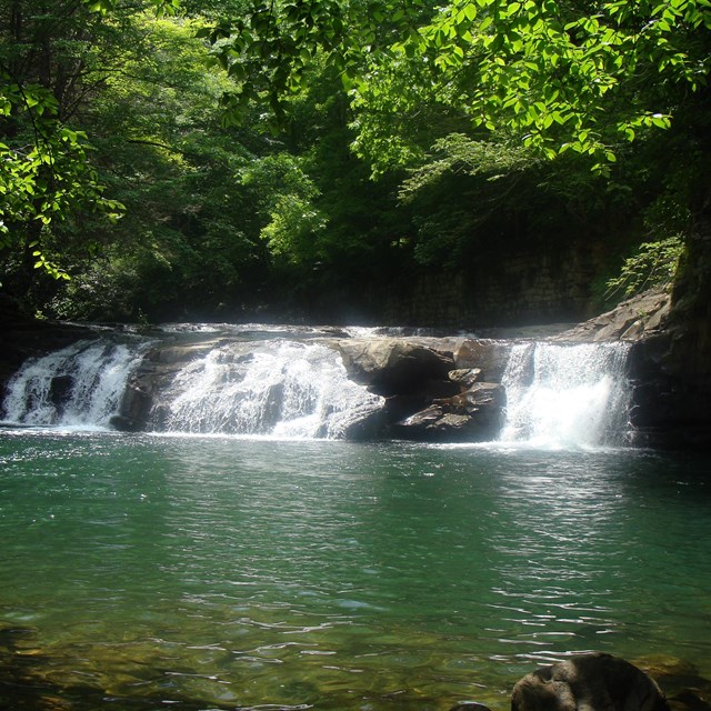 waterfall and pool