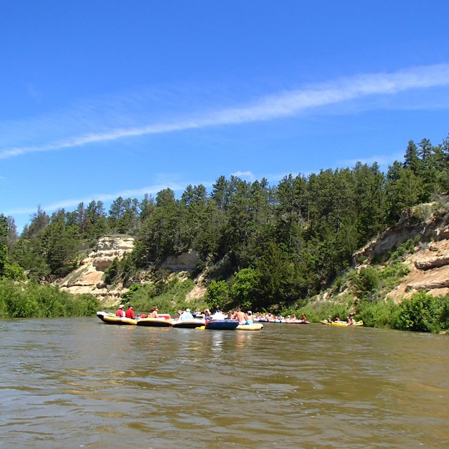 Tubers on the Niobrara River on a calm Sunny Day