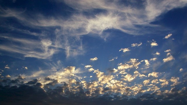 Sunset highlights clouds in skies over Big Bend National Park