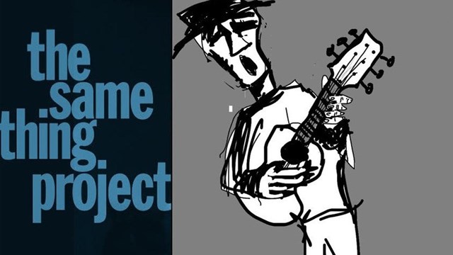 Sketch of a musician with guitar
