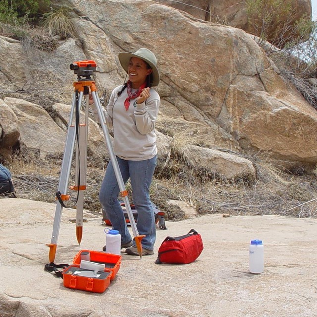 Interns conducting field science 