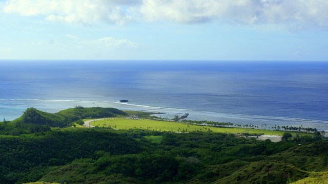 A panoramic view of Asan Beach.