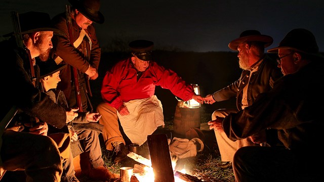 Living history actors during 2018 moonlight tour.