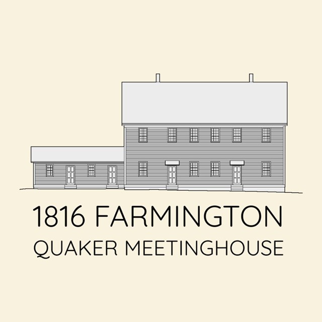A logo of a black and white line drawing of a large building.