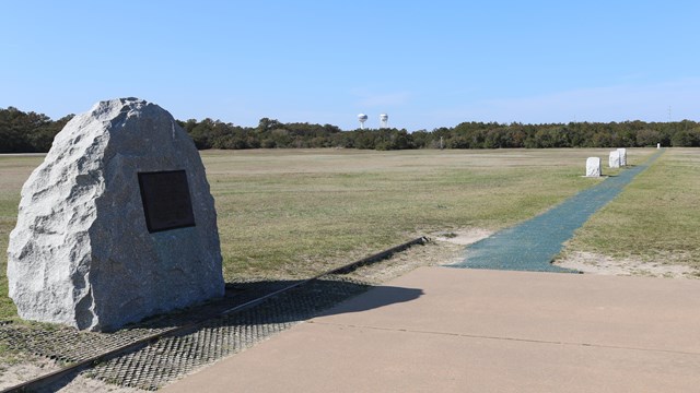 Large boulder marking the first flight's take off spot