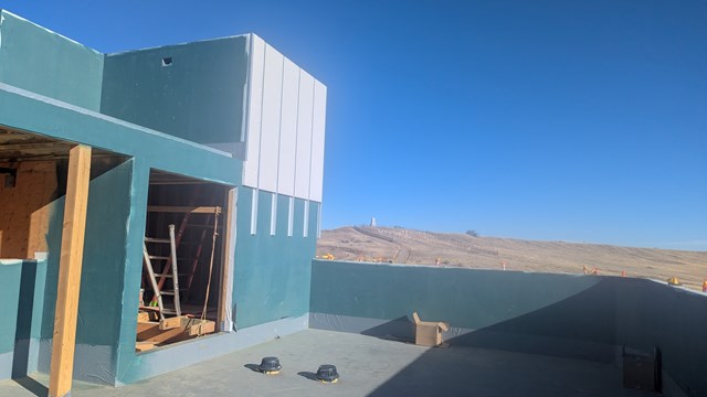 The top deck of the new visitor center giving views of Last Stand Hill with elevator access.