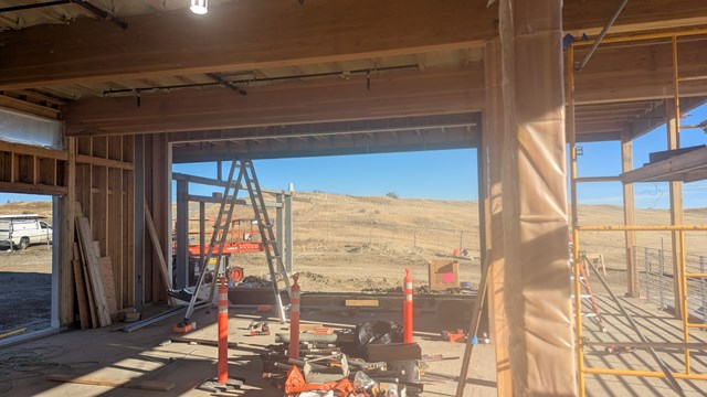 View of Last Stand Hill from the new exhibit area still under construction.