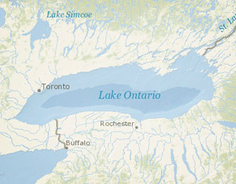 Map of Lake Ontario