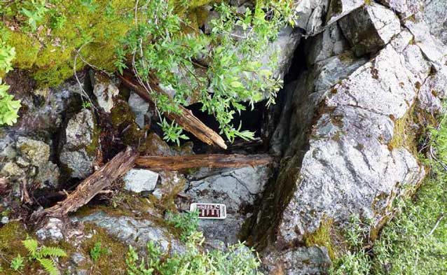 small opening in a jumble of rocks