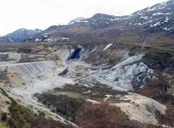 rocky pit in a mountainside