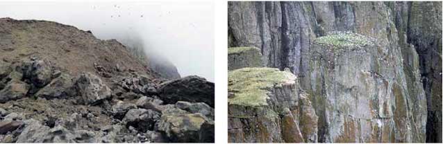 two images of rocky, rough terrain two images of rocky, rough terrain