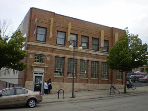 Outside the Mikwaukee LGBT Community Center, a two-story brick building