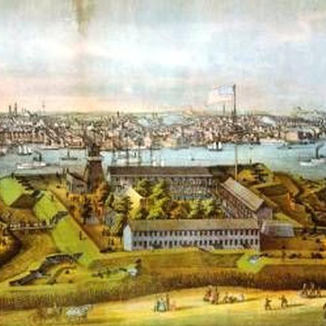 Engraving of Fort Federal Hill, which commanded Baltimore's Inner Harbor. Engraving of Fort Federal Hill, which commanded Baltimore's Inner Harbor.
