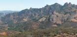 Rock formations as seen from Jawbone Trail.