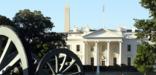 The White House's north entrance, viewed from Lafayette Park