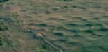 Aerial photograph of Big Hidatsa National Historic Landmark, located within Knife River Indian Villages National Historic Site.