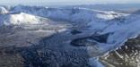 Aerial view of Aniakchak Caldera taken from northern rim