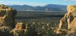 Sweeping panoramic views of lava flows, cinder cones, and distant mountains can be enjoyed at Sandstone Bluffs.