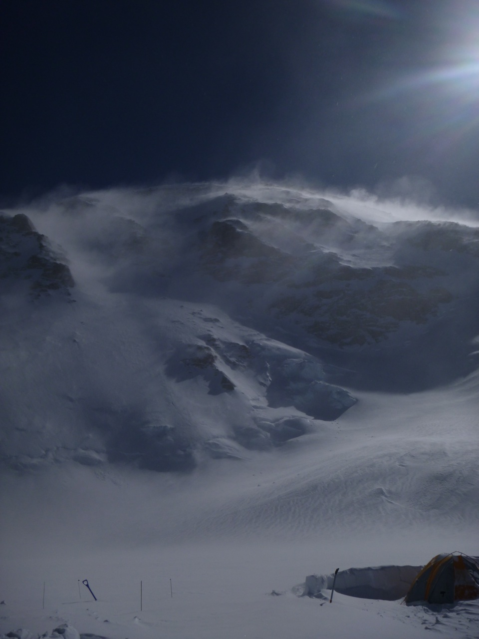 Windy day at 14,200 feet