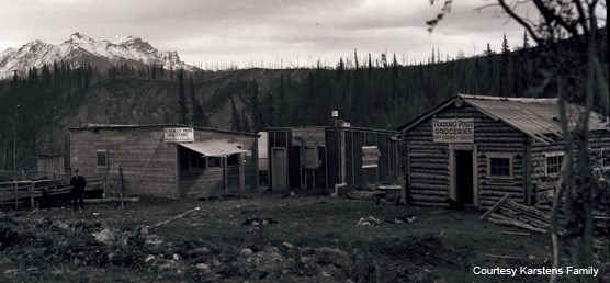 Historic image of wooden buildings