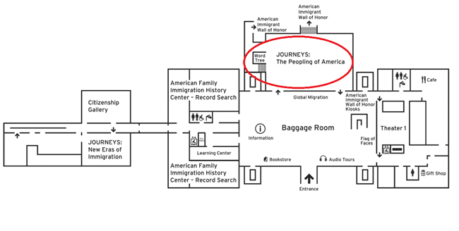 A red circle indicates the exhibit that is temporarily closed on the first floor of the museum.