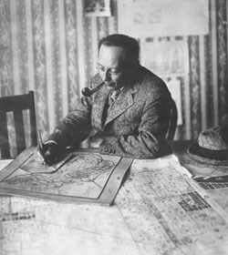 Frederick Law Olmsted Junior at his desk.