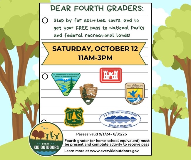 flyer advertising every kid outdoors with various public land agency icons