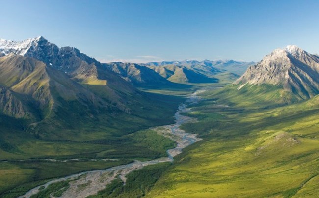 Aerial view of the North Fork Koyukuk River in summer