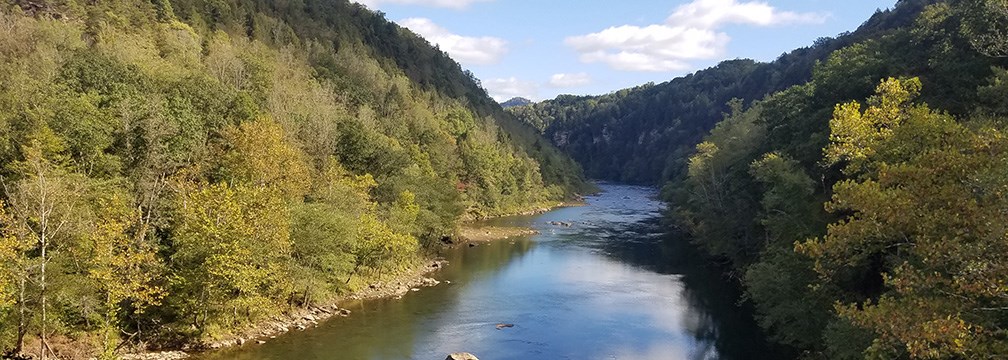 view of river and gorge