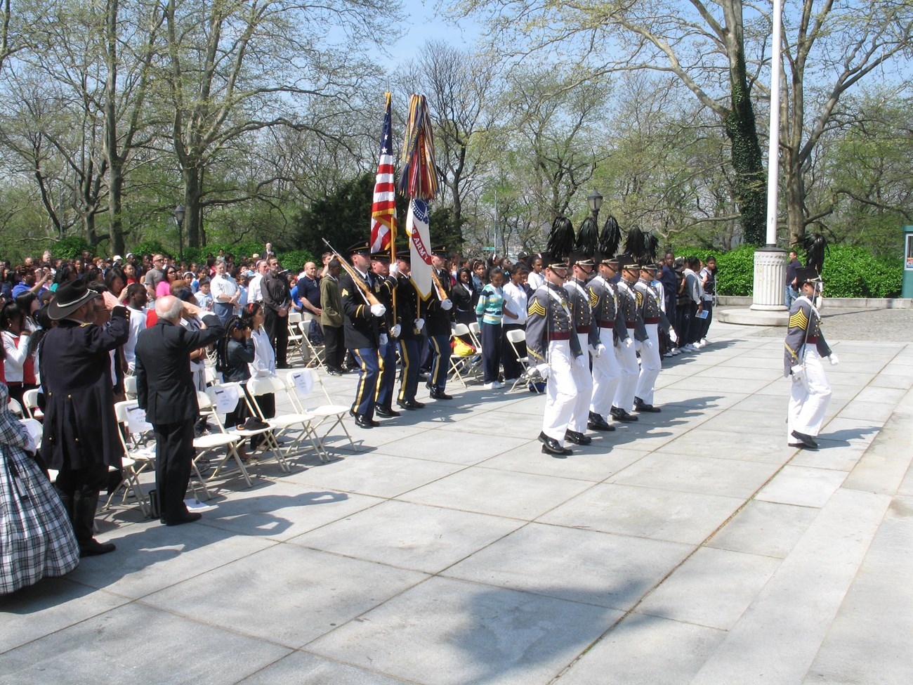 Color Guard approaches podium