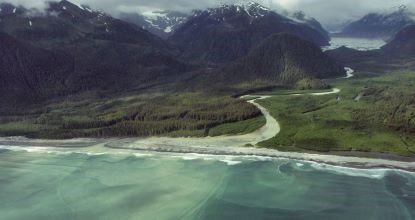 Glacier silt entering the sea