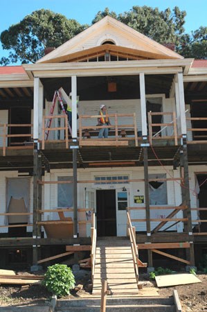 framing for the front porch entrance