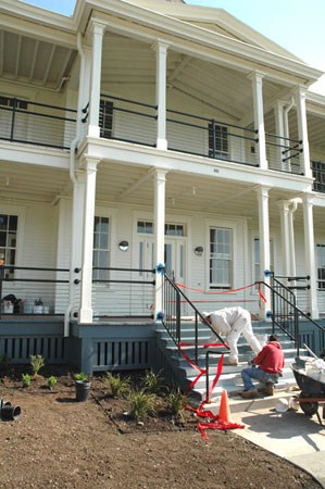 new entrance at Fort Baker porch