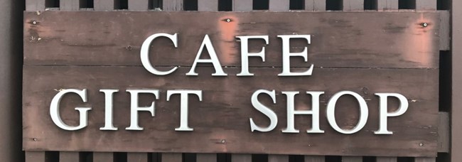 Great Basin Cafe and Gift Shop sign at the Lehman Caves Visitor Center