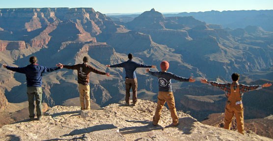 Student Conservation Association Native Plant Corps Team by canyon