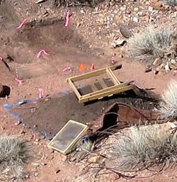 view of excavation with screens