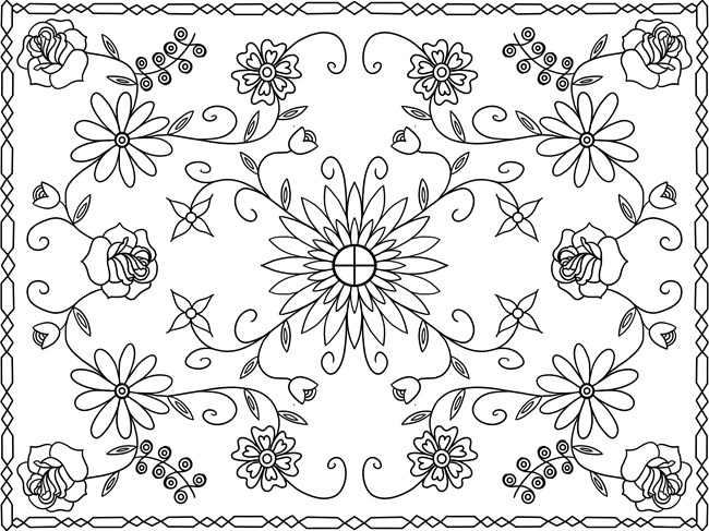 Line drawing of beadwork designs.