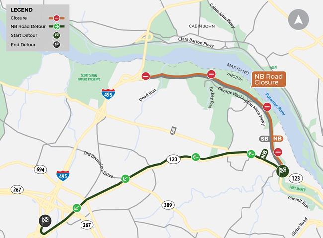 Map of GWMP Schedule A-C NB Detour