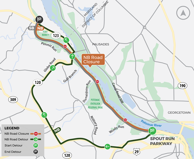Map of Detour for D-F NB