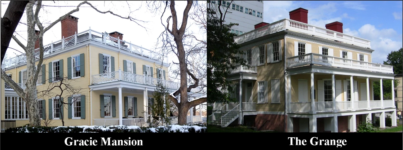 Figure 1 Images of Gracie Mansion and The Grange, side by side.