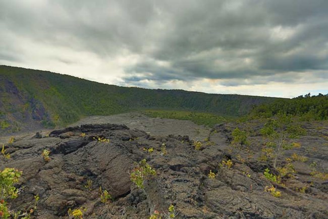 First view into Makaopuhi Crater and floor